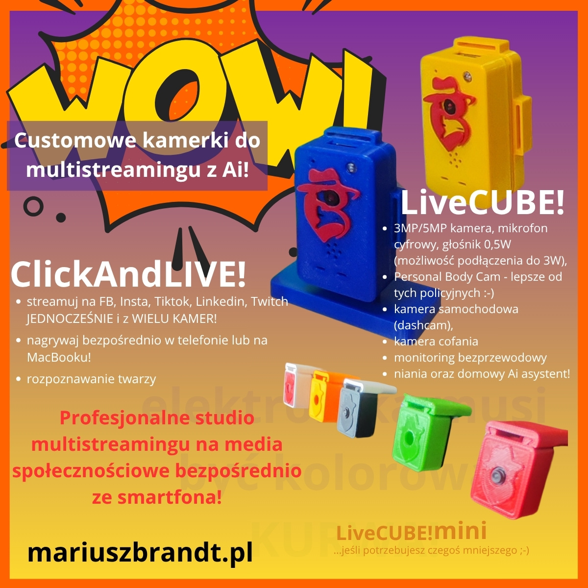 LiveCUBE! kostki i aplikacja ClickAndLIVE!